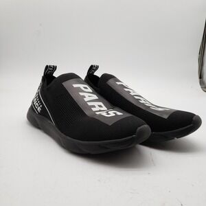 Pierre Cardin Paris 27003 Shoes Mens Size 8 Black Slip On Mesh Athletic Sneakers